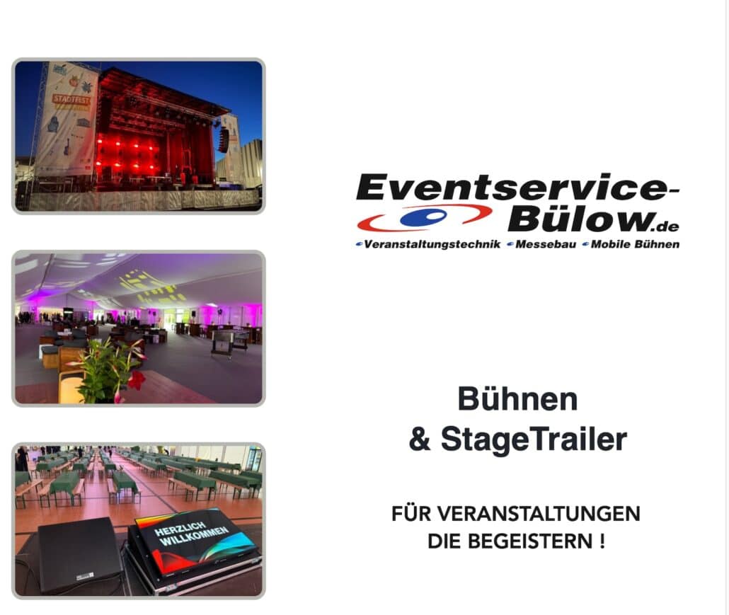 Flyer Bühnen und Trailer Eventservice Bülow