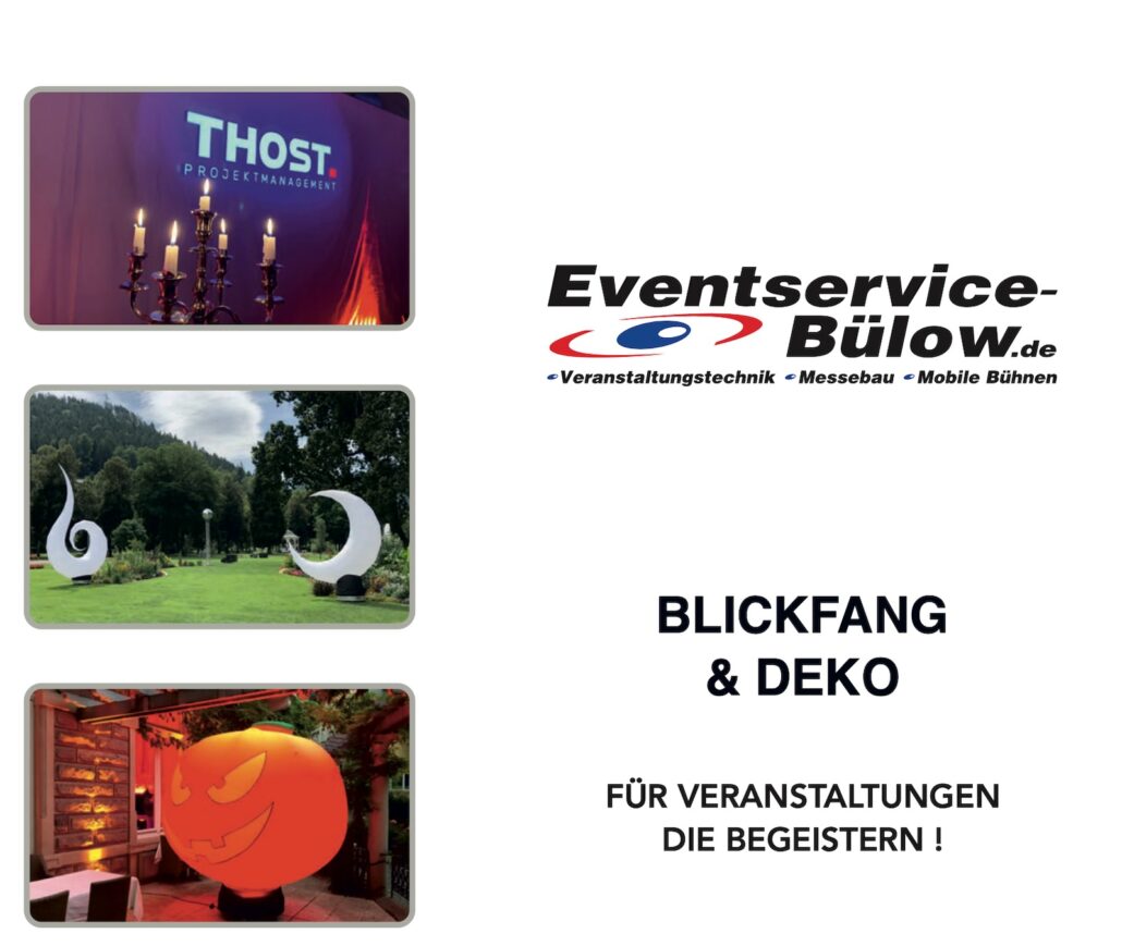 Flyer Blickfang und Deko Eventservice Bülow